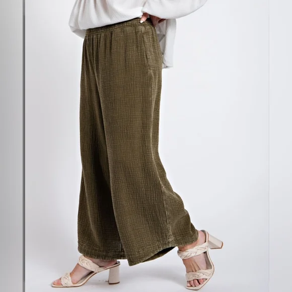 EASEL Super Comfy Washed Cotton Gauze Pants #454-459 - Picture 3 of 12